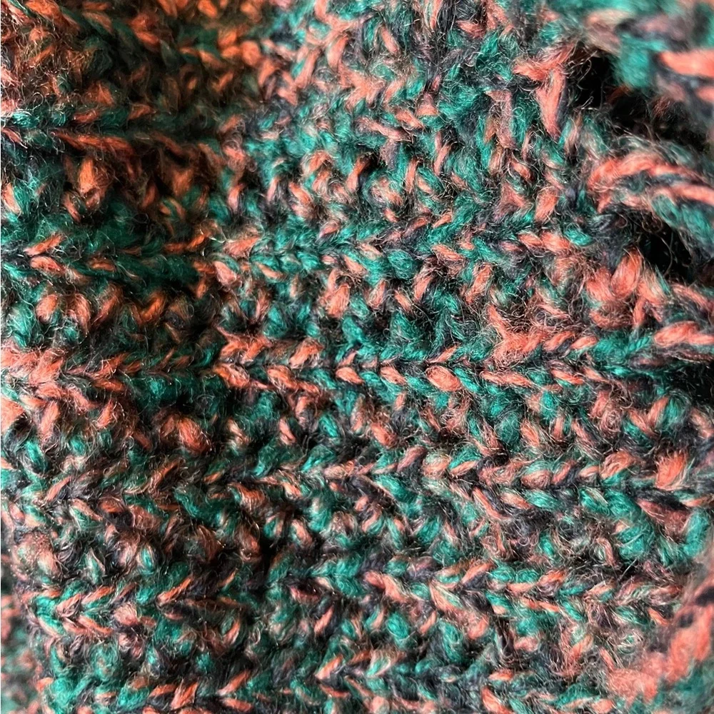Green Multi Color Fringe Infinity Scarf - Picture 4 of 6